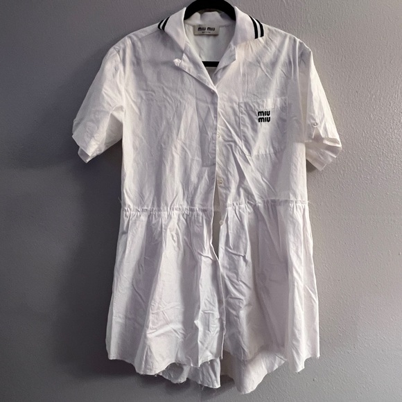 Miu Miu Dresses & Skirts - Miu Miu Tennis Golf Athletic White Casual Button Down Dress large